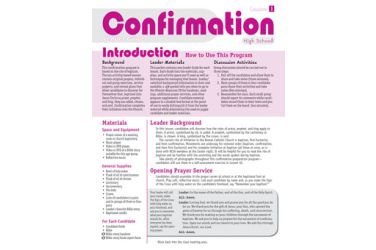 Confirmation Leader Guide High School