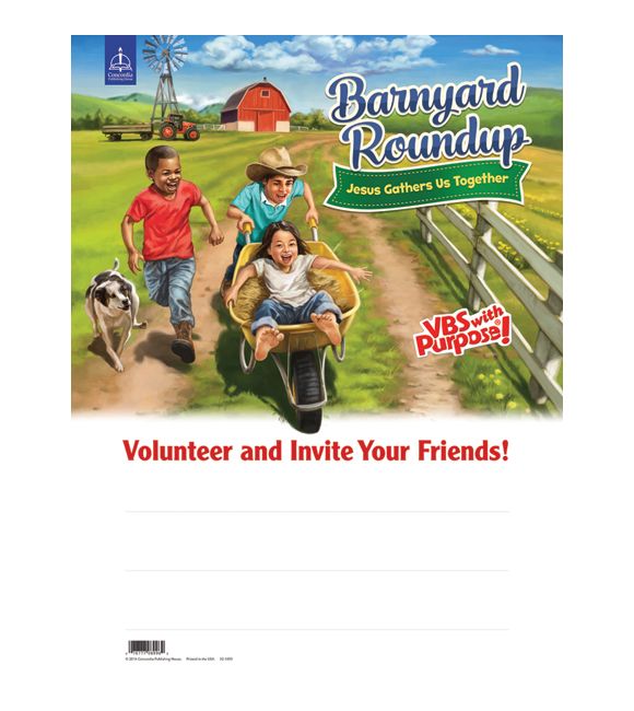 Barnyard Roundup Round 'em Up Publicity Poster - VBS 2016