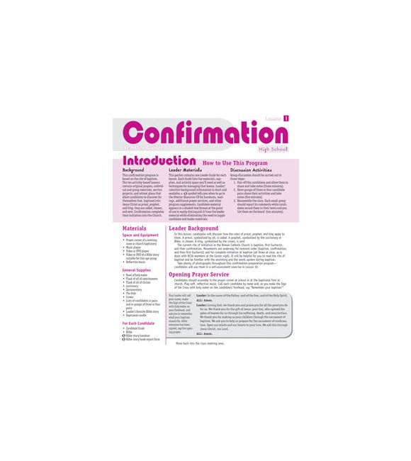 Confirmation Leader Guide High School