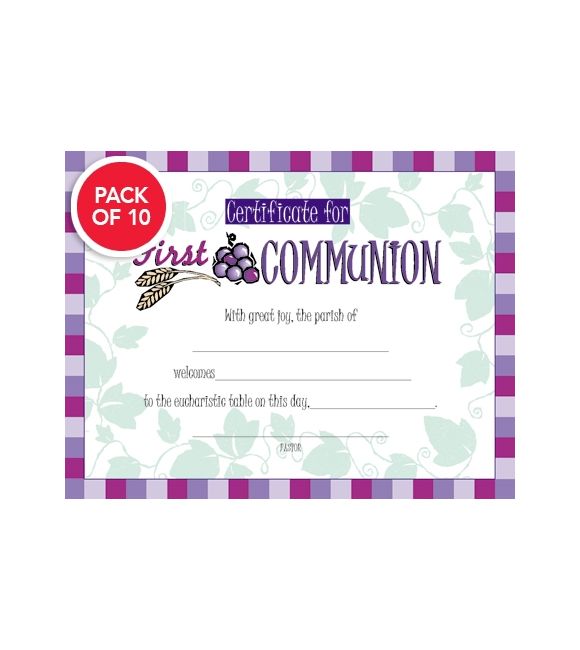 First Communion Certificate Package of 10