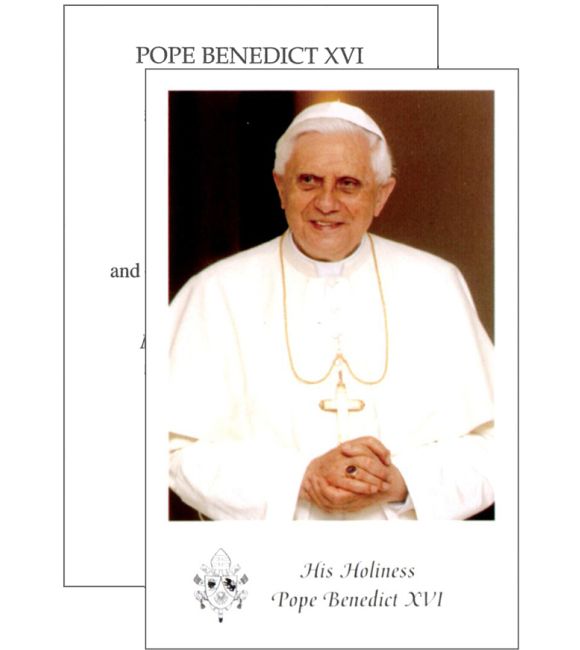 His Holiness Pope Benedict XVI Prayer Card